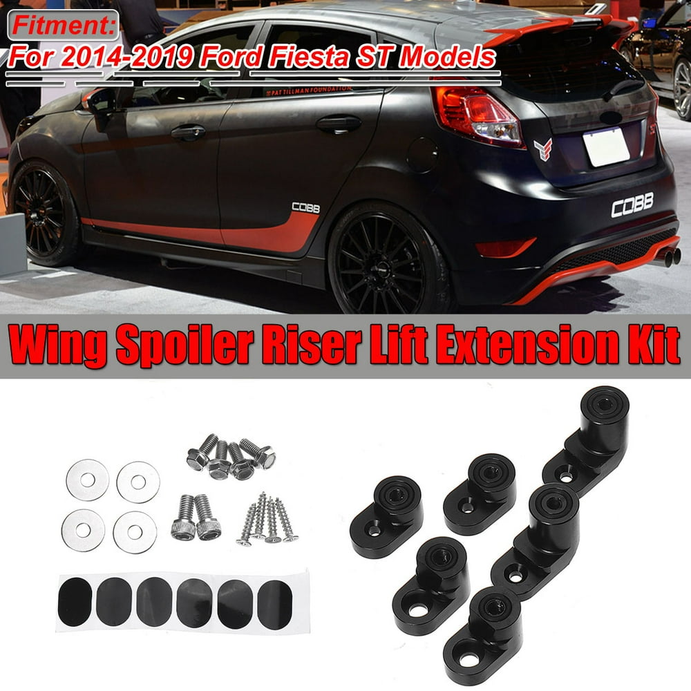 For 14Up Ford Fiesta ST ANODIZED BLACK Rear Wing Spoiler Riser Lift Extension