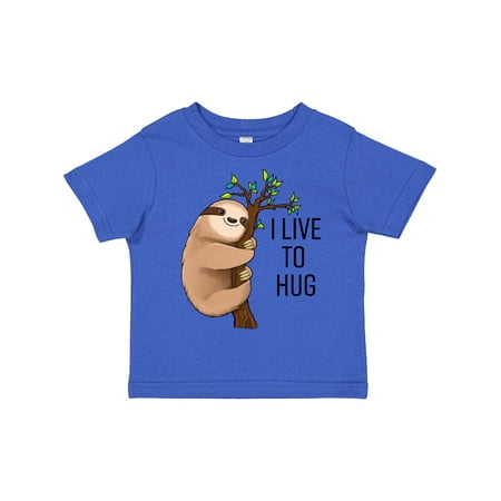

Inktastic I Live to Hug- Cute Sloth on a Branch Gift Toddler Boy or Toddler Girl T-Shirt