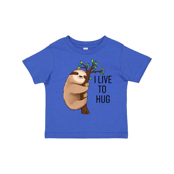 Inktastic I Live to Hug Cute Sloth on a Branch Boys or Girls Toddler T-Shirt