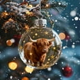 thumbnail image 6 of Clear Glass Christmas Balls with Exquisite Flower Hanging Loop,Snowflake Christmas Ball Ornaments with Sparkling Glitter,Animal Themed Christmas Tree Decorations for Holiday Home Christmas Decor-Cow, 6 of 7