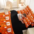 thumbnail image 4 of Castle Fairy Sport Basketball Full Size Bedding Sets 7 Pieces, Stars Print Full Size Bed in a Bag, Black Orange White,Black Reversible, 4 of 7