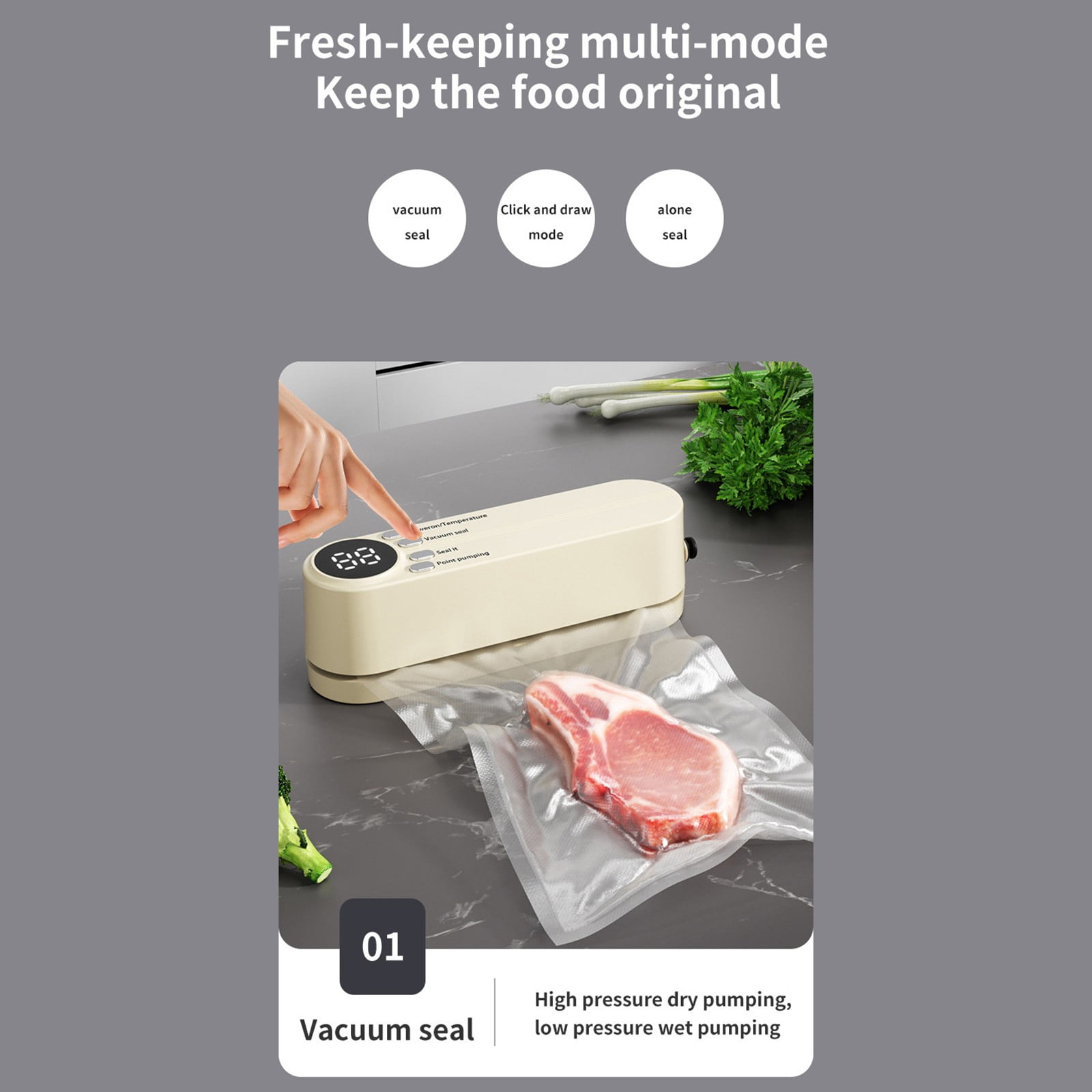 XKHAZA Mini Vacuum Sealer for Food, Cordless Rechargeable Food Sealer for Dry/Moist Food Storage with 3 Snack Bags, Heat Sealer for Chip Bags, Inflation Pump for Balls/Swim Ring