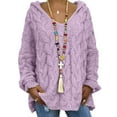 thumbnail image 1 of Daeful Chandail à Manches Longues pour Femmes, Chaud et Confortable pour l'Hiver, Violet P, 1 of 3