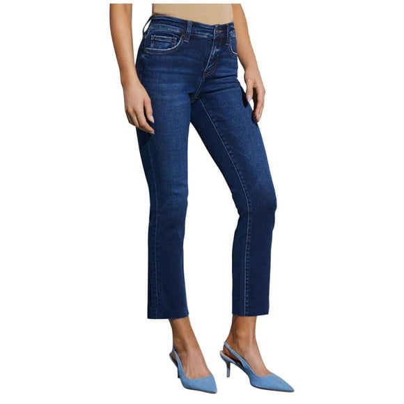HBFAGFB Ladies Jeans Womens Pants Ripped Denim Pants Straight Trouser Jeans Work Clothes Blue Size XXL