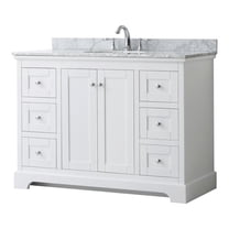 Wyndham Collection Oval-Sink Wood Single Bathroom Vanity in White/Chrome