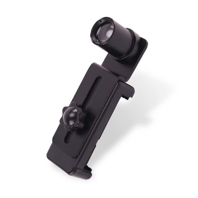 Soporte para teléfono móvil de metal con ocular de microscopio 12,5X para conectar el teléfono móvil al tubo del ocular del microscopio de 23,2 mm para cámara y vídeo