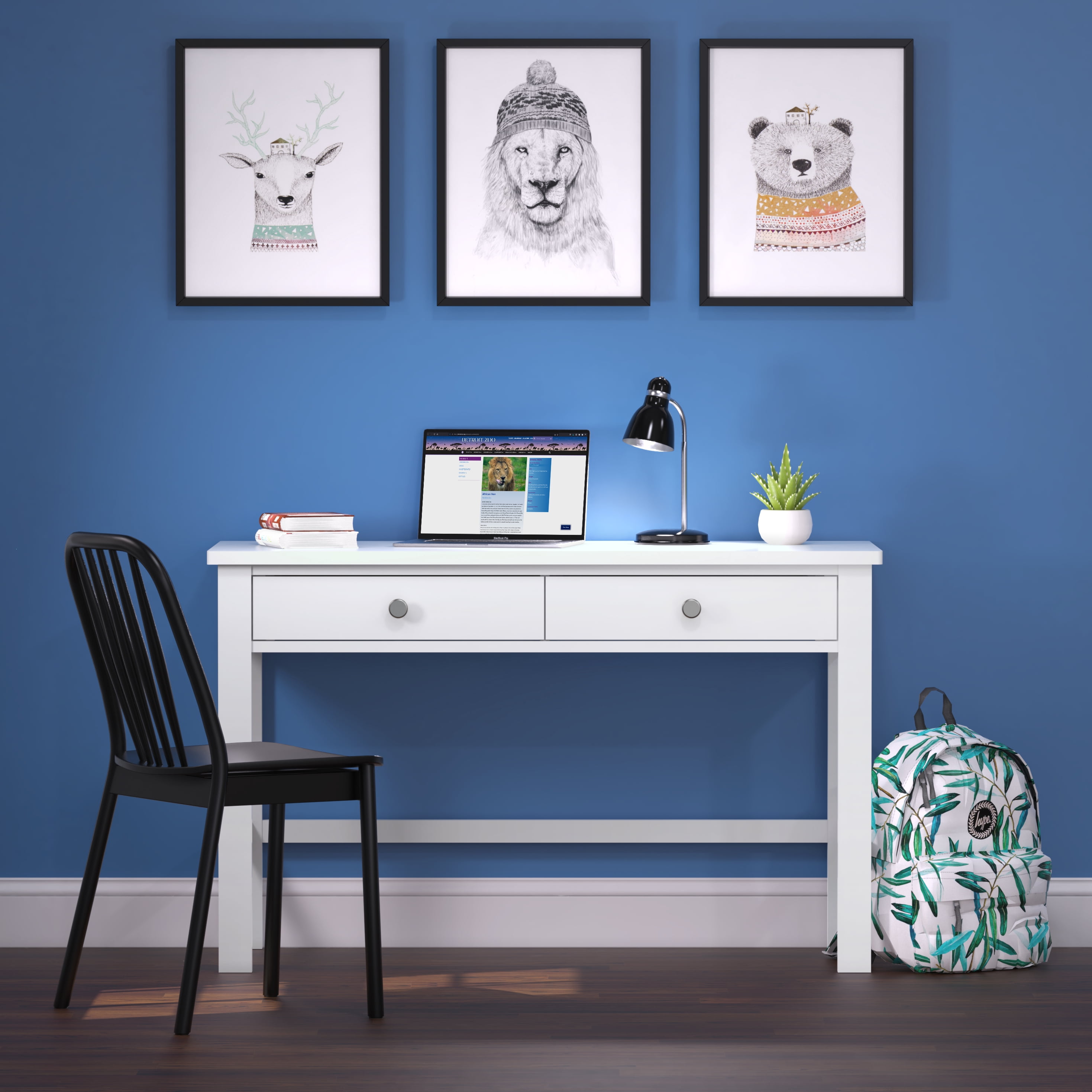 Child Craft Harmony Kid’s Writing Desk, Includes 2 Drawers, Plenty of Storage, 48" Tabletop, Durable Construction, Non-Toxic, Baby Safe Finish (Matte White)