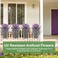 thumbnail image 3 of Scidweet Artificial Flowers Outdoors, 2 Pcs Hanging Fake Flowers Faux Silk Spring Summer Decoration for Home Garden Porch, Purple, 3 of 7