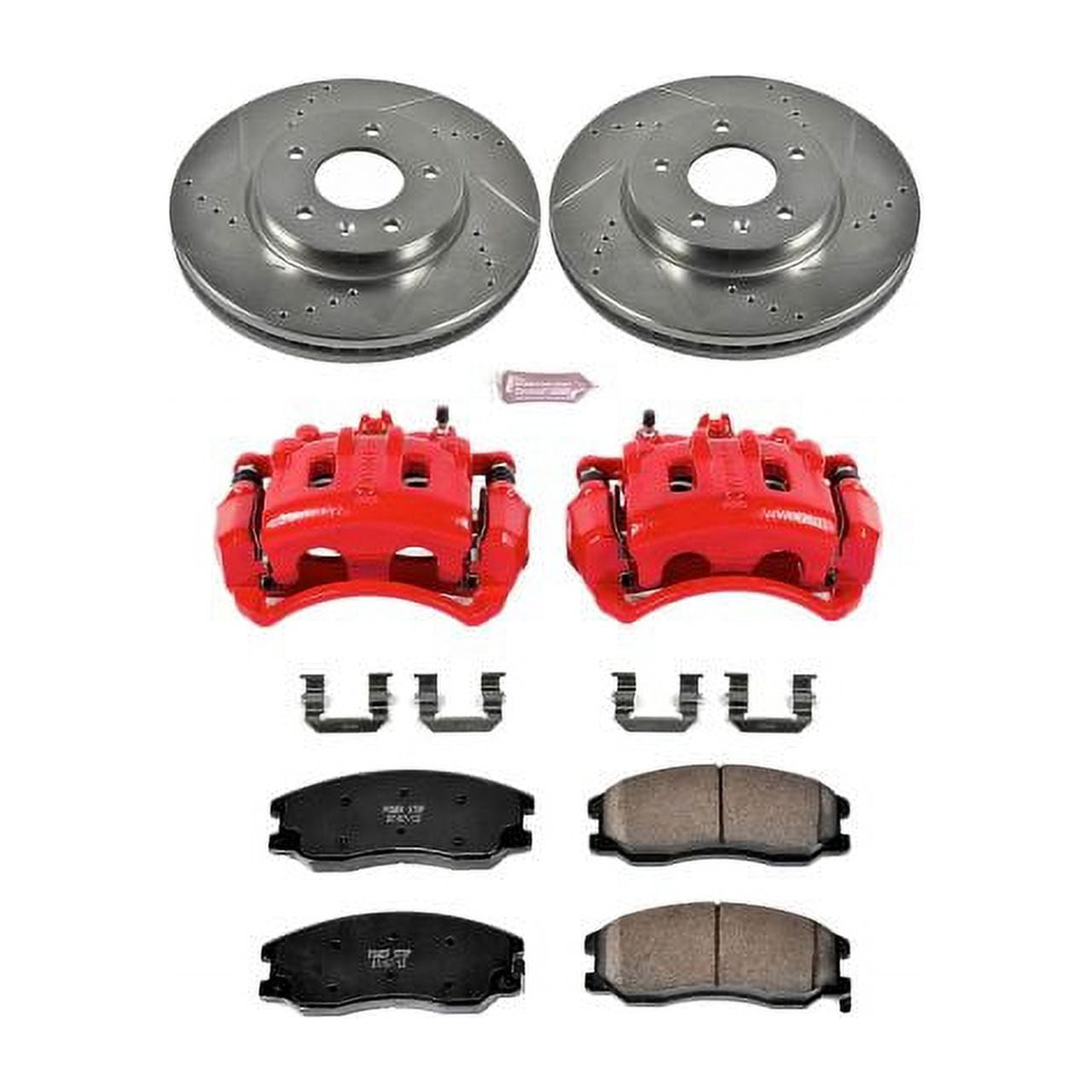 PowerStop Front Z23 Evolution Sport Brake Pad and Rotor Kit with Red Powder Coated Calipers Fits: CHEVROLET PONTIAC SATURN SUZUKI Select Models KC2090