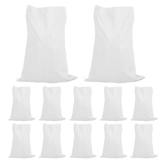 TEHAUX 20Pcs White Polypropylene Sand Bags for Flood Control Durable Reusable Heavy Duty Barrier Bags