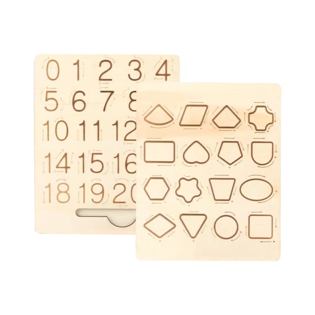 Yhmxh Toddler Toys Wood For Practicing Number And Shape Double-sided Number And Shape Drawing Tools Learning To Write Number And Shape Educational Toys Gifts Baby Toy for Newborns Ages 3+ Months