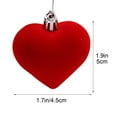 thumbnail image 2 of Valentines Heart Love Hanging Baubles 12 Pcs Rose Red Flocked Ornaments Hearted Valentine' s Day Wedding Anniversary Tree Decoration, Velvet Heart Baubles Ball, Christmas Tree Holiday Party Favor, 2 of 7