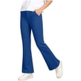 thumbnail image 3 of Wlynlyn Girls Dress Pant High Waisted Stretchy Flared Uniform Pants Summer Bootcut Soft Yoga Leggings, 3 of 8