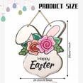 thumbnail image 3 of CoreLiving Happy Easter Wooden Plaque Sign Bunny Rabbit Decorations for Home Indoor Outdoor Spring Wall Art Hanging Door Wreath Front Door Welcome Ornament, 3 of 8