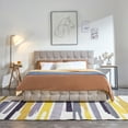 thumbnail image 6 of Full Size Platform Bed Frame, SEGMART Upholstered Platform Bed Frame with Headboard, Metal Bed Frame with Slat Support,No Box Spring Needed, Beige, 6 of 9