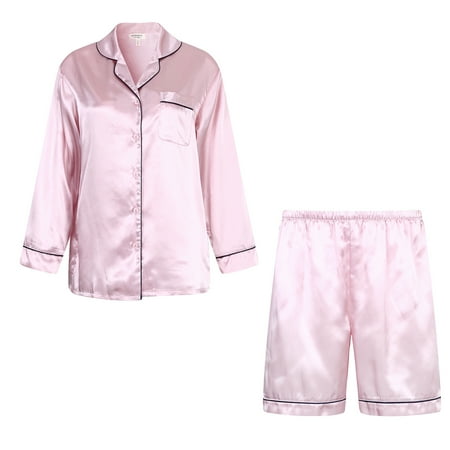 

Richie House Women s Satin Two-piece Pajama Set with Shorts RHW2831