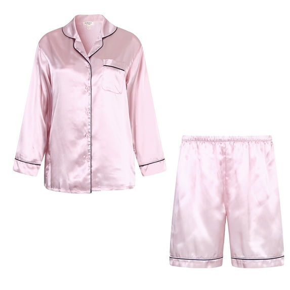 Richie House Women's Satin Two-piece Pajama Set with Shorts RHW2831