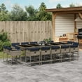 thumbnail image 1 of vidaXL 15 Piece Garden Dining Set with Cushions Grey Poly Rattan, 1 of 5
