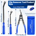 thumbnail image 2 of Mechanic Hook and Pick Tool Set & Car Trim Removal Kit with Fastener Clip Pliers Rivet Puller Magnetic Pickup Gasket Scraper NonScratch Plastic Pry Tools for Automotive Repair, 2 of 7