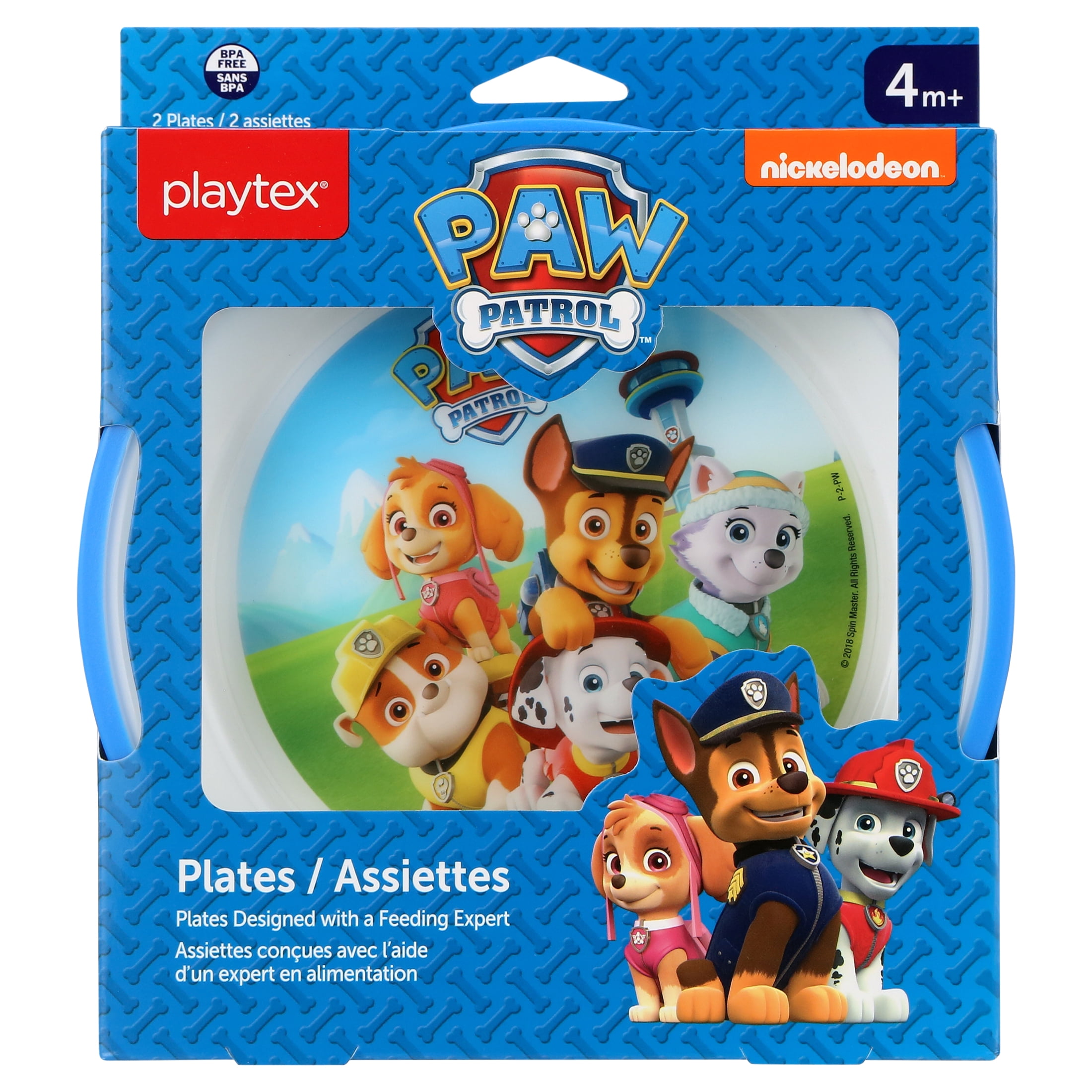 Playtex Mealtime Paw Patrol Plates for Boys, 2 pack