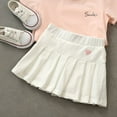 thumbnail image 1 of Girls Pleated Skirt,Solid Color High Waist Elastic Waist Casual Skirt for Kids White, 1 of 10