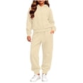 thumbnail image 2 of HAOTAGS Boys Girls Sweatsuit Set,2-Piece Hoodie Zip Up with Jogger Pants Fall Winter Fleece Lined Sets Beige Size 3T, 2 of 7