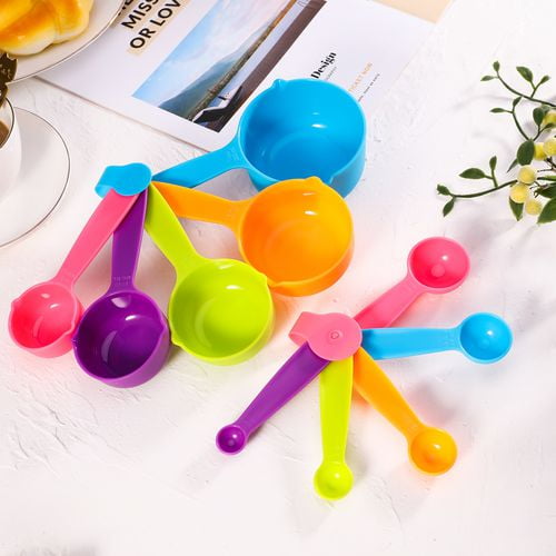 Yaoping 10Pcs/Set Measuring Cups and Spoons Set, Colorful Measuring Cups  Spoons for Measuring Dry and Liquid Ingredients Perfect for Backing and  Cooking 
