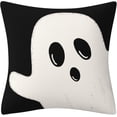 thumbnail image 4 of Halloween Boo Pillow Cover Farmhouse Decorative Throw Pillow Case Indoor Outdoor Cushion Cover Boo Halloween Ghost Linen Pillowcase for Couch Living Room 18 x 18 Inch Set of 4, 4 of 6