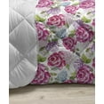 thumbnail image 3 of Shabby Flora Down Alternative Comforter, Summer Spring Romantic Valetines Day Themed Flowers Rose Leaf, Microfiber Quilt for All Season, 5 Sizes, Forest Green Lilac, by Ambesonne, 3 of 3