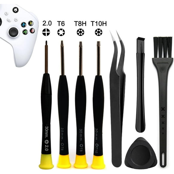 TRAHOO-Cleaning Repair Tool Kit for Xbox One, Elite 1, Elite 2, 360, One S, Series S/X Controller and Console, Crossed Screwdriver PH00(+2.0), Torx Security Screwdriver Set T6 T8H T10H, Accessory Kit