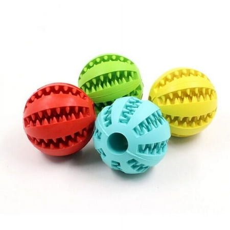 Dog Gum Bite Chew Puppy Pet Teeth Dental Clean Rubber Ball Toy Mint Scented - Blue