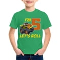 thumbnail image 2 of Hihipz Big Boy's T Shirt 5Th Birthday Car Printed Tee Tops Round Neck Soft Stretchy Kids Tshirt,Sizes 8-9, 2 of 3