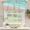 thumbnail image 2 of 2 Pack Summer Beaches Valance for Window Gradient Teal Ocean Casual Sea Coastal Kitchen Valance Rod Pocket Short Curtain Topper Decorative Window Treatment for Living Room Bedroom 54"x18", 2 of 9