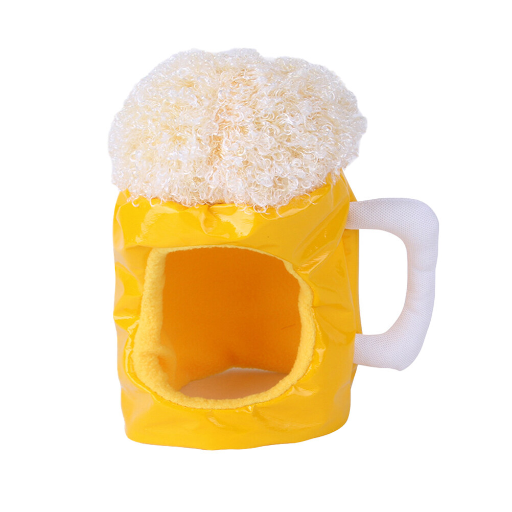 Homemaxs Novelty Beer Mug Pet Hats Pet Cosplay Hat Dog Dress up Costume for Festival