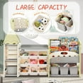 thumbnail image 2 of Kids Bookshelf Toy Storage Organizer with 17 Bins and 4 Bookshelves, Multi-functional Nursery Organizer Kids Furniture Set Toy Storage Cabinet Unit with HDPE Shelf and Bins for Playroom, Light Green, 2 of 7