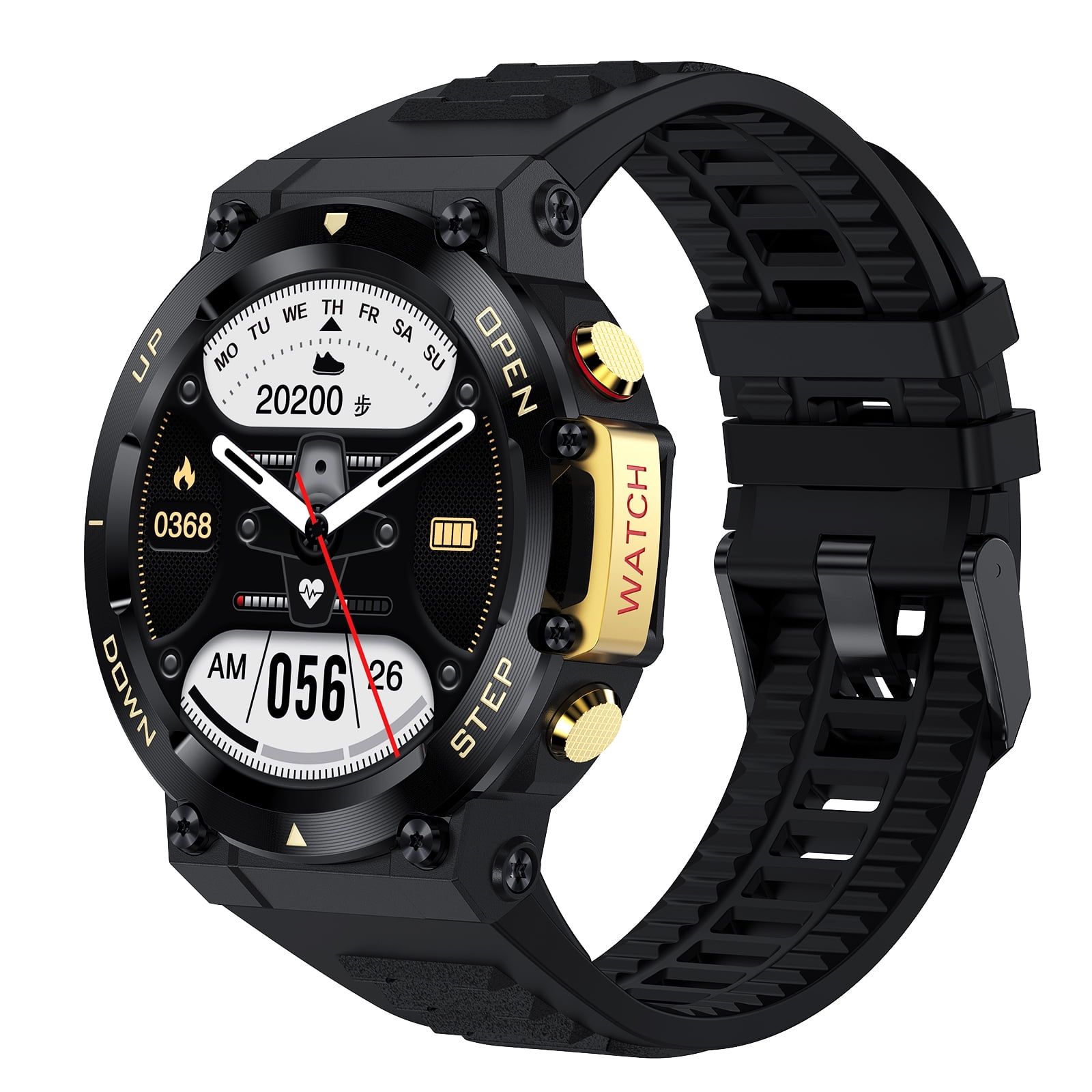 VAYKAL Smartwatch Fitness Tracker Compatible with Android and iOS, Multiple Sports Modes, Pedometer, Timer, Stopwatch, Make/Answer Calls, Message & Text Notifications, IP67 Waterproof