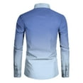 thumbnail image 4 of GrmtClth Button Down Shirt Men Long Sleeve Regular Fit Dress Shirt Business Soft Gradient color Formal Shirt Blue M, 4 of 5