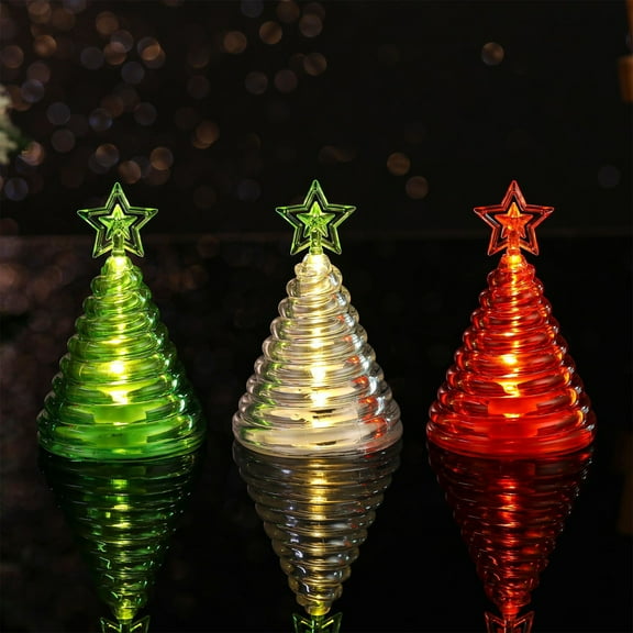Led Christmas Lights Christmas Tree Candle Ornament Simulation Acrylic Electronic Candle Light Creatives Christmas Gift Decoration Atmospheres Light Christmas Decorations Lights