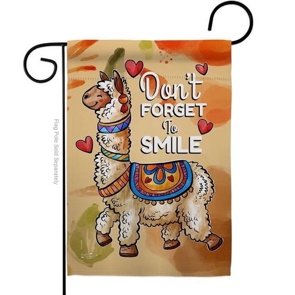 Angeleno Heritage G135092-BO 13 x 18.5 in. Dont Forget to Smile Sweet Life Inspirational Double-Sided Decorative Vertical Garden Flags - House Decoration Banner Yard Gift