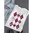 thumbnail image 3 of Lucky Love Emojis - Retro Argyle Graphic Women's T-shirt, 3 of 4