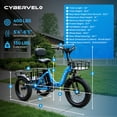 thumbnail image 6 of CBVELO Electric Tricycle for Adults, 750W Peak Folding 20 inch Fat Tire, Easy Step-Thru Frame, Removable Battery Dual Baskets with Cargo Seniors C16, 6 of 9