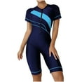 thumbnail image 2 of Swimsuit for Women Short Sleeve Diving Suit Summer Beach Surfing One-Piece Zipper Swimwear, 2 of 6