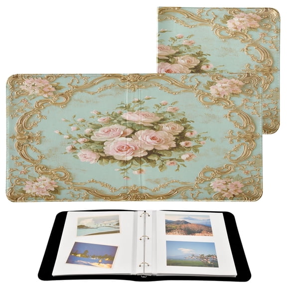 BZSMCE Photo Album Book Scrapbooking Floral Design Pattern Printed Picture Album