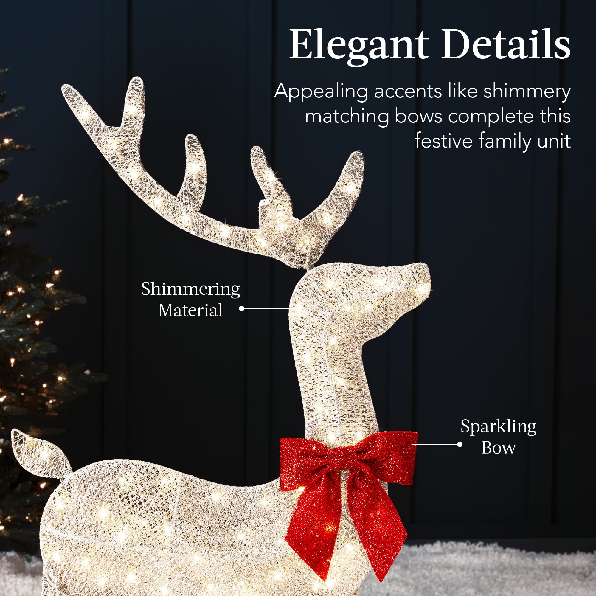 Best Choice Products 4ft 3-Piece Lighted 2D Christmas Deer Best Choice Products 4ft 3-Piece Lighted 2D Christmas Deer