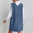 thumbnail image 5 of Mikilon Women's V-Neck Sleeveless Dress Solid Color Short Dress with Pockets Casual Thicken Dress, 5 of 8