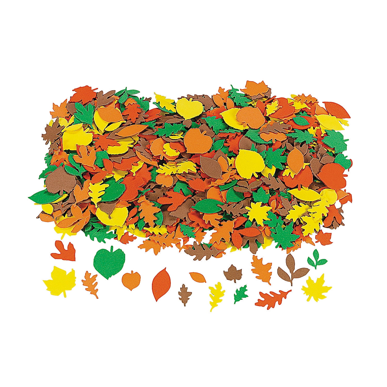 Fabulous Foam Self-Adhesive Fall Leaf Stickers, Craft Supplies, Regular, Foam Shapes, Fall, 500 Pieces, Assorted