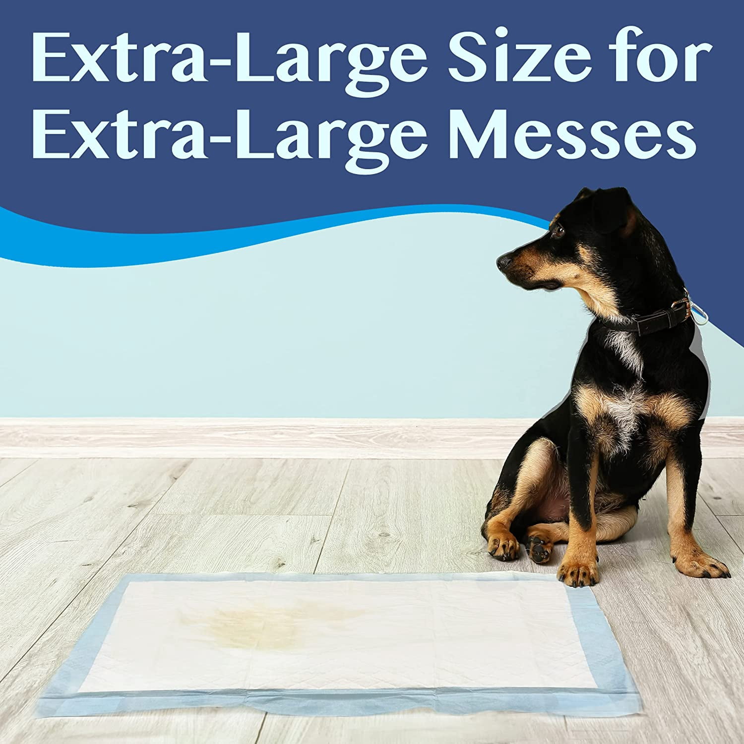 Happy Nites Dog Pee Pads - XL Puppy Pads with Leak-Proof Protection & Adhesive Tags for Pet Training