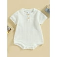 thumbnail image 2 of Bagilaanoe Newborn Baby Girl Boy Rompers Short Sleeve Bodysuits 3M 6M 9M 12M 18M Infant Casual One Piece Short Jumpsuit, 2 of 8