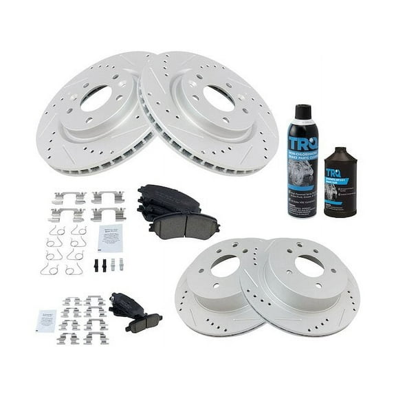 Front and Rear Brake Pad and Rotor Kit - Compatible with 2014 - 2019 Nissan Rogue 2015 2016 2017 2018