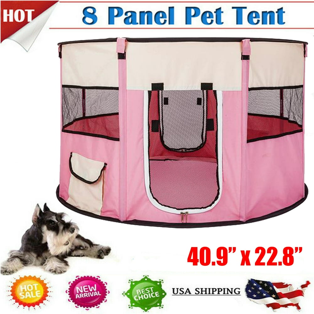 40" Indoor & Outdoor Pet Exercise Play Pen for Dogs Puppies Cats 600D